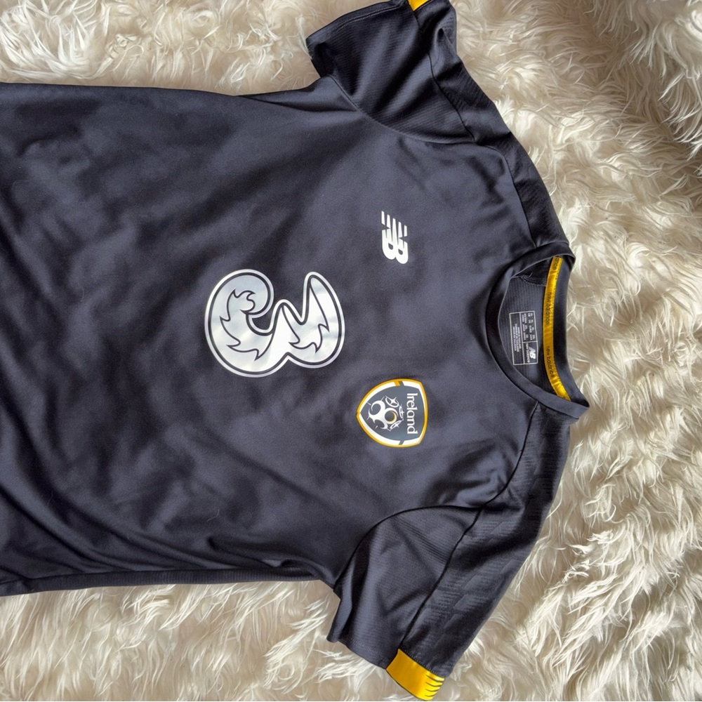 New Balance Black and Yellow Soccer Jersey with Crest